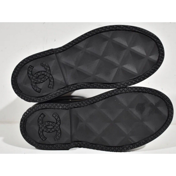 Chanel 23A Black White Caoutchouc Rubber CC Logo Low Top Short Rain Boots 35 - Picture 12 of 12